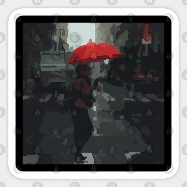 Rain in the city l Sticker by Artprintzilla